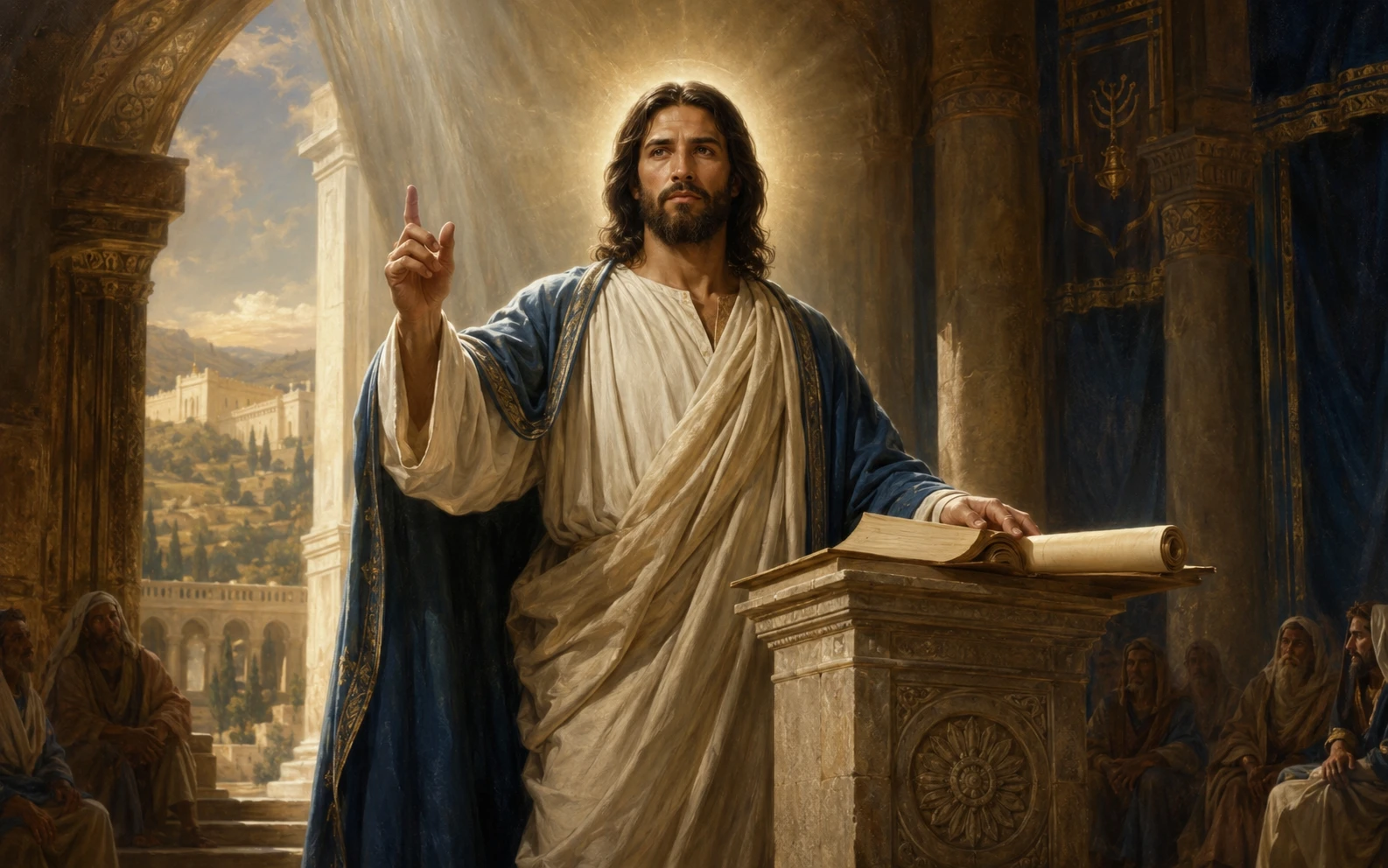Reserved artwork location for an original depiction of Jesus Christ as King and Lawgiver